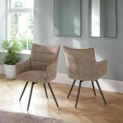 Lewis Carver Swivel Chair (2 Per Box) - Fawn Fabric image