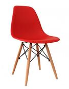 Lilly Plastic (PP) Chairs with Solid Beech Legs Red (Sold in 4s)
