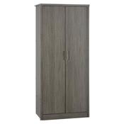 Lisbon 2 Door Wardrobe - 0.82m Black Wood Grain image