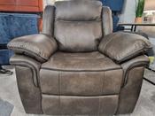 Luca Manual Recliner 1 Seater Grey leather air image