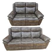 Lucan Leather Air Manual Recliner Suite 3+2 - Grey