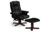 Malmo Massage Recliner &amp; Stool - Black image