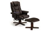 Malmo Massage Recliner &amp; Stool - Brown