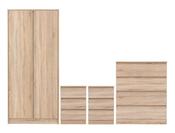 Malvern 2 Door Wardrobe Bedroom Set 0.8M - Sonoma Oak Effect image