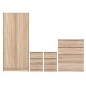 Malvern 2 Door Wardrobe Bedroom Set 0.8M - Sonoma Oak Effect image