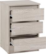 Malvern 3 Drawer Bedside - Urban Snow image