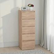 Malvern 5 Drawer Narrow Chest - Sonoma Oak Effect image