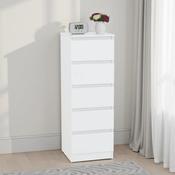 Malvern 5 Drawer Narrow Chest - White image
