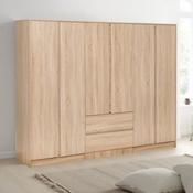 Malvern 6 Door 2 Drawer Wardrobe 2.25M - Sonoma Oak Effect image