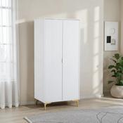 Miami 2 Door Wardrobe 0.8M - White/Gold image
