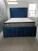 Milan Fabric Double Bed 4ft 6in - Plush Blue image