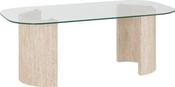 Modena Coffee Table - Clear Glass/Cream Marble Effect image