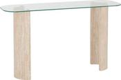 Modena Console Table - Clear Glass/Cream Marble Effect image