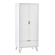 Murano 2 Door 1 Drawer Wardrobe 0.8m - Matte White image