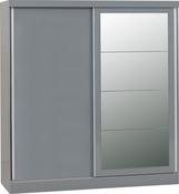 Nevada 2 Door Sliding Wardrobe 1.79m - Grey Gloss Sliderobes image