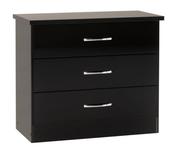 Nevada 3 Drawer Chest - Black Gloss image