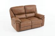 Edwardo Leather 2 Seater Recliner Sofa - Tan image