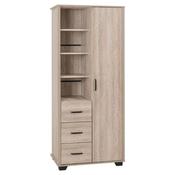 Oliver 1 Door 3 Drawer Open Shelf Wardrobe 0.8m - Light Oak Effect image
