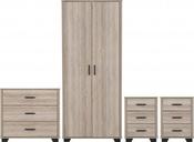 Oliver 2 Door Wardrobe Bedroom Set 0.8M - Light Oak Effect image