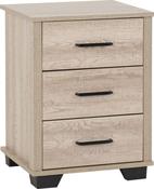 Oliver 3 Drawer Bedside - Light Oak Effect image
