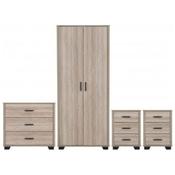Oliver 2 Door Wardrobe Bedroom Set 0.8M - Light Oak Effect image