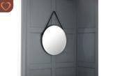 Opera Round Pewter Mirror with Black Strap image