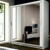Paris 2.03m Slide Robe White Wardrobe with Led image