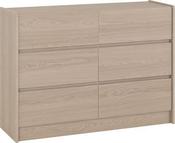 PARIS 6 DRAWER CHEST - SMOKED ASH EFFECT