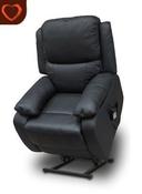 Parker Leather Lift and Rise Chair - Black