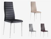 Pearl Pu Chairs - Black With Chrome Legs (Sold in 6s)