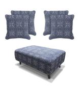 Poppy Footstool &amp; 4 Cushions Set - Navy
