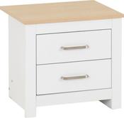 Portland 2 Drawer Bedside - White/Oak Effect image