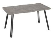 Quebec Wave Edge Dining Table - Concrete Effect/Black image