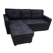 Fiona Fabric Sofa Bed with Storage - Black