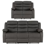 Roma Faux Leather Recliner Suite 3+2 - Grey