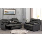 Roma Faux Leather Recliner Suite 3+2 - Grey