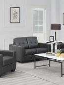 Rose Leather 2 Seater Sofa - Black image
