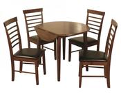 Hanover Round Drop Leaf Dining Set with 4 Chairs - Dark Oak