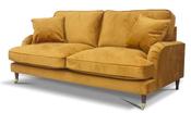 Rupert Fabric 3 Seater Fixed Sofa - Mustard image