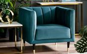 Salma Scalloped Back Chair - Teal image