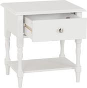 Stratford 1 Drawer Side Table - White