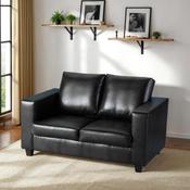 Tempo Two Seater Sofa-in-a-Box - Black Faux Leather image