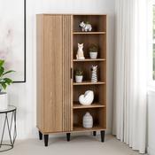Tessa 1 Door Bookcase Unit - Natural Oak Effect image