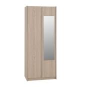 Paris 2 Door Mirrored Wardrobe 0.8M - Smoked Ash Effect image