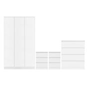 Malvern 3 Door Wardrobe Bedroom Set 1.15M - White