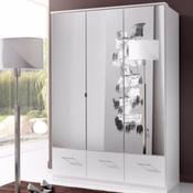 Imago 3 Door 3 Drawer 135cm Mirrored Wardrobe - WHITE image