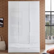 Emory 3 Door 4 Drawer Wardrobe 1.26m - White image