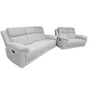 Benson Fabric Manual Recliner 3+2 Sofa - Cream image