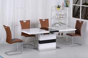 Vienna PU Chair Brown &amp; Chrome (Sold in 2s)
