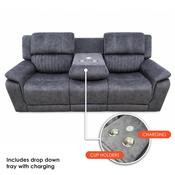 Washington Fabric Recliner 3 Seater Sofa - Dark Grey image